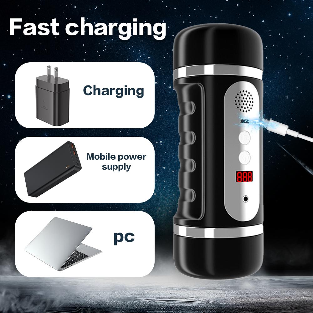 Automatyczny Masturbator Oralny i Waginalny z Podwójną Głowicą, z Inteligentnym Licznikiem i Symulacją Głosu Zabawki erotyczne dla mężczyzn