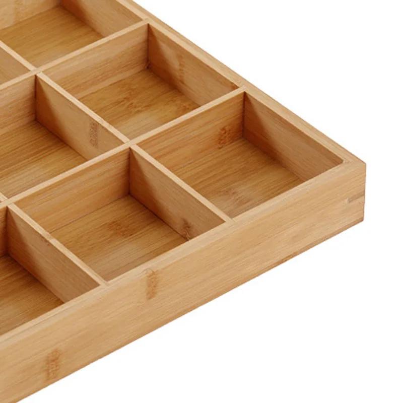 Wooden Serving Tray Multi Compartments Divided Food Serving Plate for Home Restaurants Sushi Hot Pot Dishes