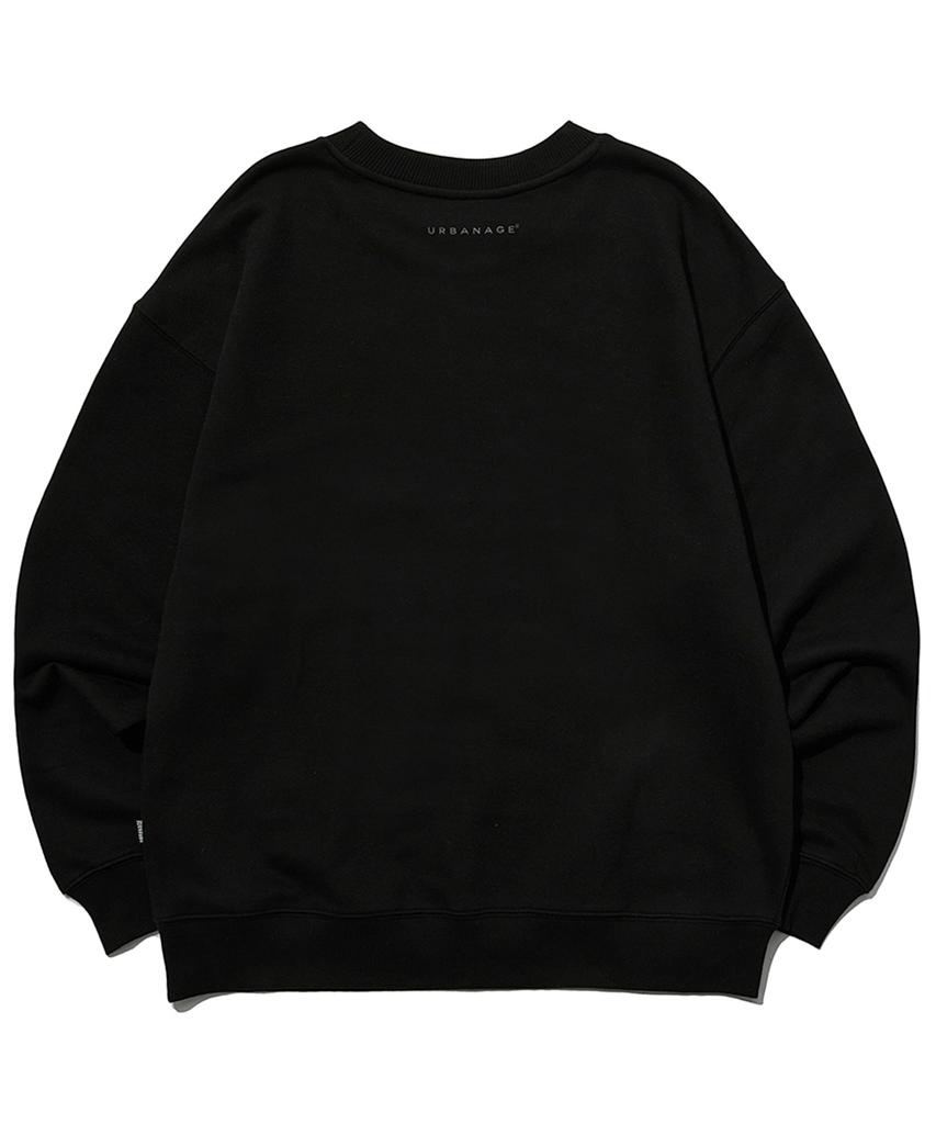 URBANAGE Daily Standard Oversized Brushed Sweatshirt Black