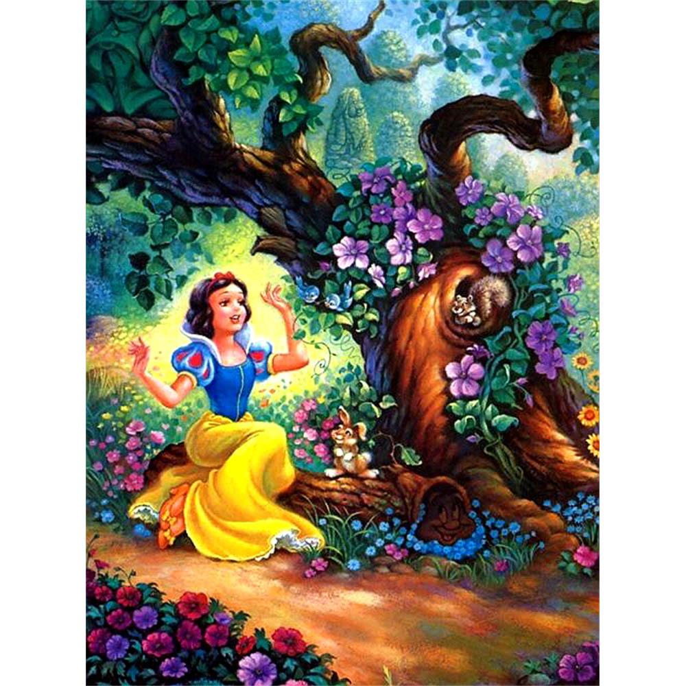 Disney Biancaneve e i Sette Nani Pittura Diamante 5D Piena di Diamanti Fai da Te Pittura Diamante Fatta a Mano Kit Pittura Decorativa Cartone Animato