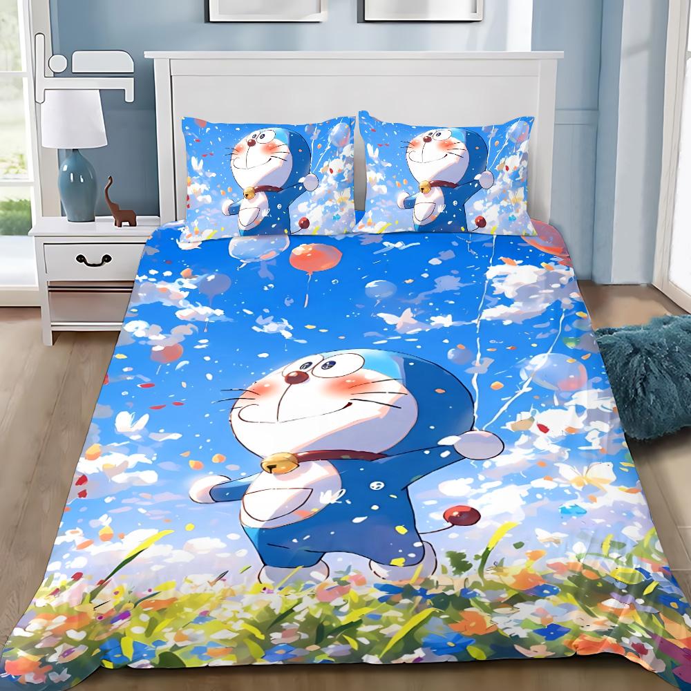 Cartoon D-Doraemons Duvet Cover Pillowcase 2/3pcs Bedding Set Adult Boy Girl Bedroom Decoration Children Gift Single Double