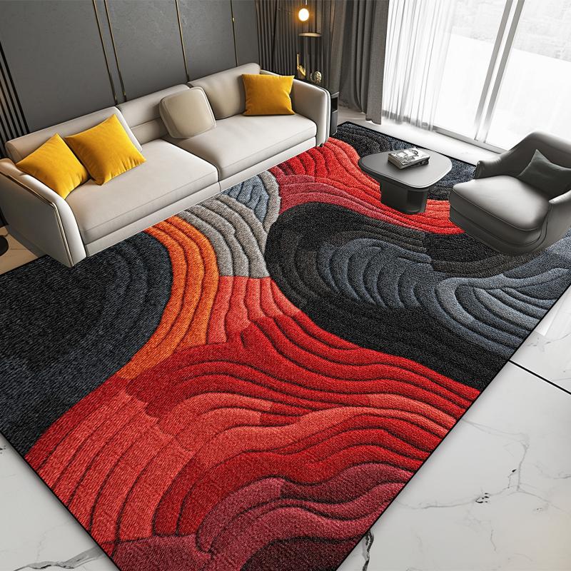 Modern Geometric Carpet Living Room Luxury Home Decoration Sofa Area Non-slip Large Rugs Bedroom Bedside Soft Plush Floor Mats