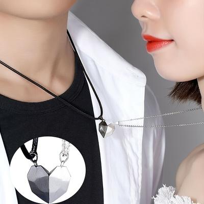 Necklace Couple Necklace For Lovers Jewelry Heart Pendant Matching Valentine's Day Creative Fashion 1 Pair Gift