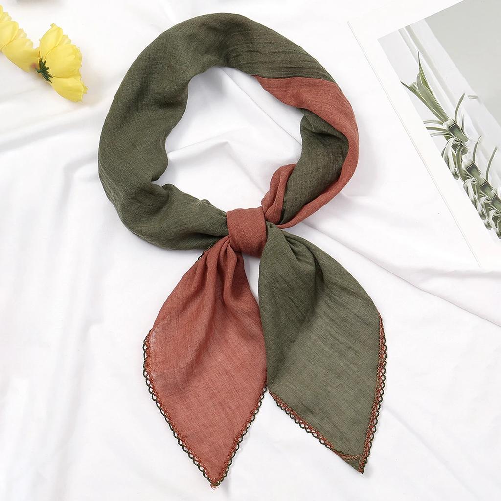 80*80Cm Cotton Square Scarf Shawls Muslim Hijab Headscarf Wraps Handkerchief Ladies Neck Scarves Cute Head Scarves