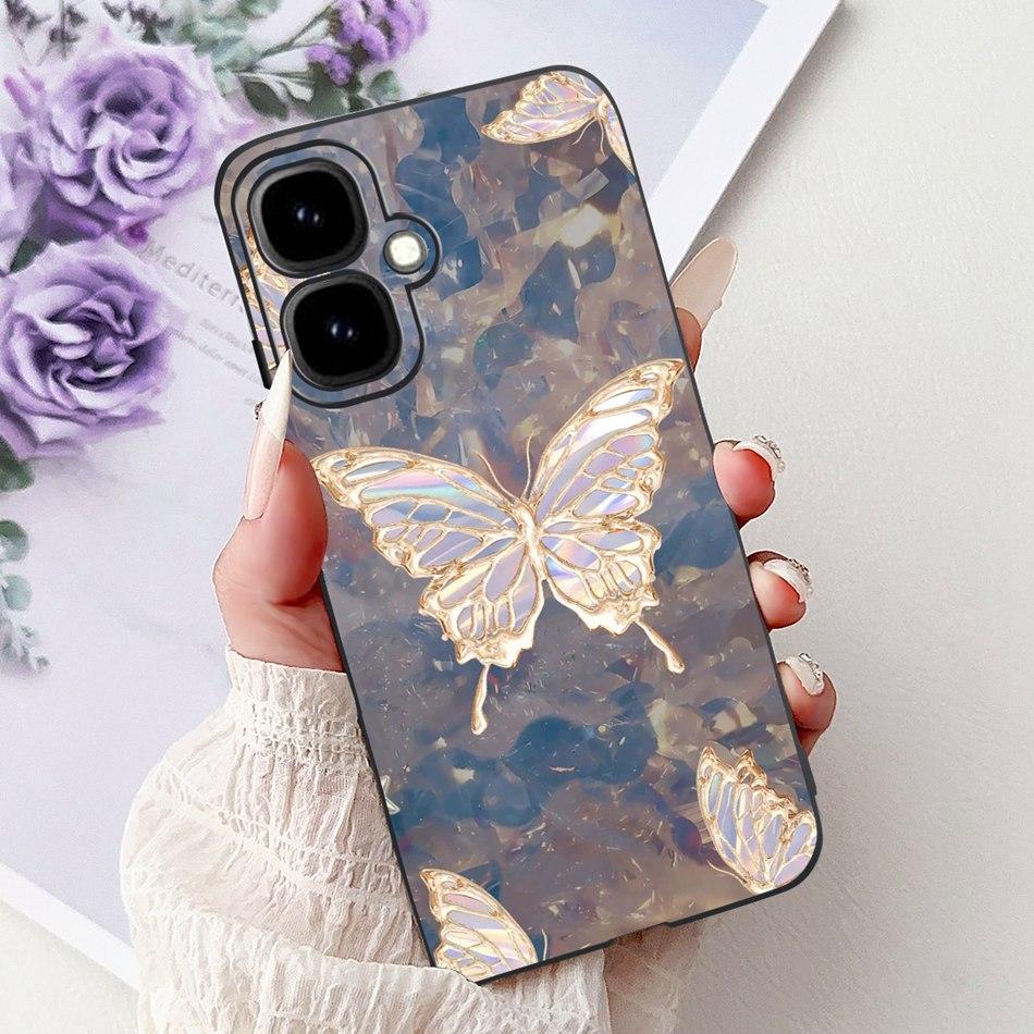 For Infinix Smart 10 2025 Elegant Floral Butterfly Phone Case For Infinix Smart10 Soft Silicone TPU Cases