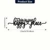 Metal Wall Art Sign Happy Place Home Decor Weatherproof Living Room Bedroom