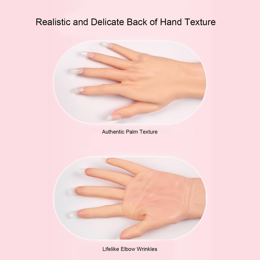 1 Pair Silicone Realistic Gloves Full Arm High Simulation Female Hand Artificial for Prosthetic Skin Crossdresser Cosplay