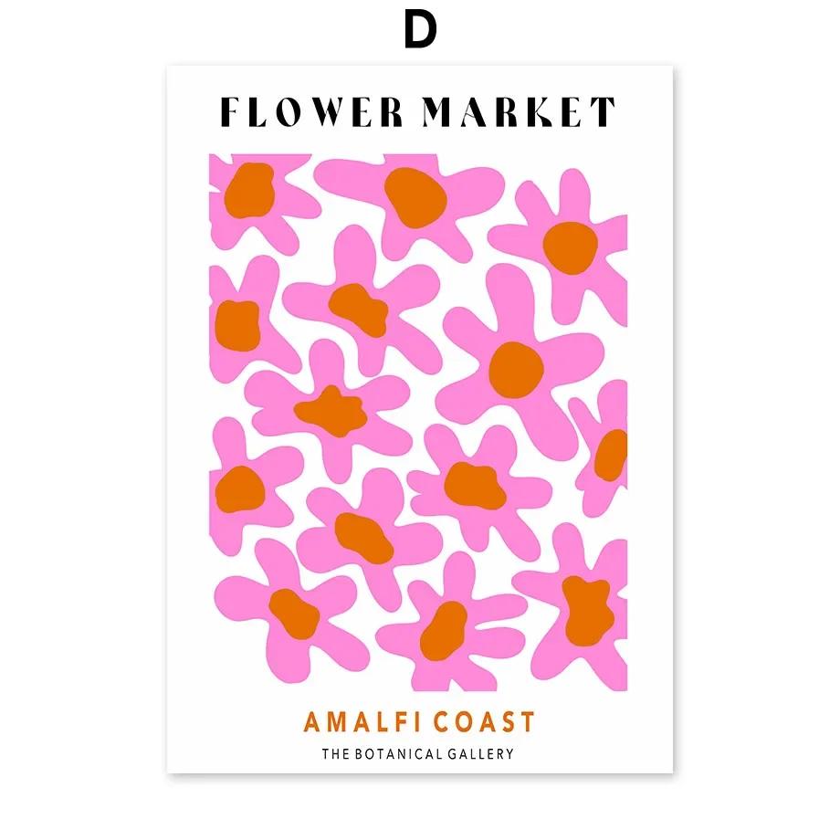 Skandinavischer Minimalistischer Wandkunst Rosa Matisse Bauhaus Blumenmarkt HD Leinwand Poster Druck Heim Schlafzimmer Wohnzimmer Dekoration