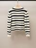 Women's High-End Autumn Casual Striped Lapel Knit Sweater