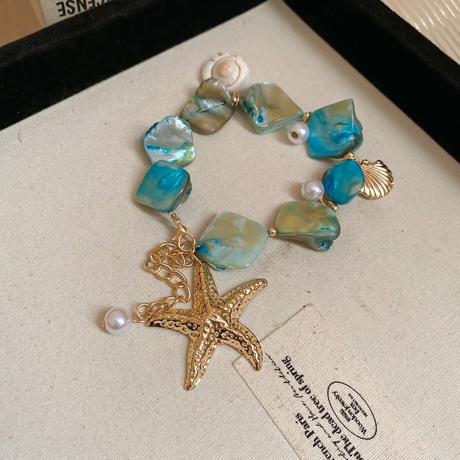 Seestern Muschel Halskette – Strandurlaub Stil Schlüsselbein Kette, Europäisches & Amerikanisches Mode Accessoire.