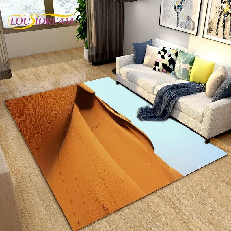 Nature Scenery Desert Sand Area Rug Large,Carpet Rug for Living Bedroom Sofa Doormat Decoration,Children Play Non-slip Floor Mat
