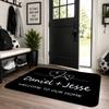 1pc Couple's Name Welcome Mat Suitable for Entryway, Non-Slip Flannel with Sponge Padding, Machine Washable Suitable for Farmhouse Decor, Wedding Gift