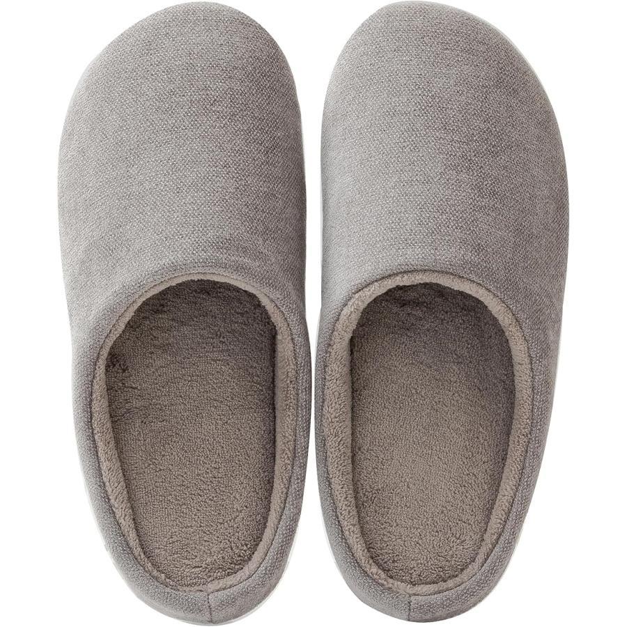 Warm Insole Slippers Room Shoes Indoor Slippers Cushion Washable Quiet Anti-Slip (Khaki, 26.5-28.0 cm)