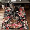 1PC Custom Name Floral Guitar Artwork Theme Floor Mat Ideal for Living Room, Game Rooms, Office, Bedroom Floor Mat Playful Design