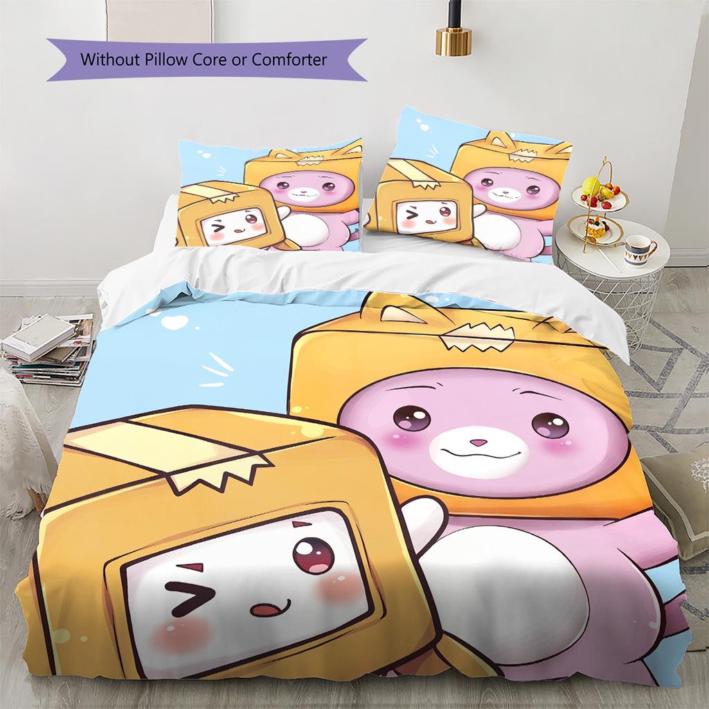 LankyBox  Pattern Bedding Quilt Set  Home Decoration  Gift (1 * duvet cover + 2 * pillowcase  without core)