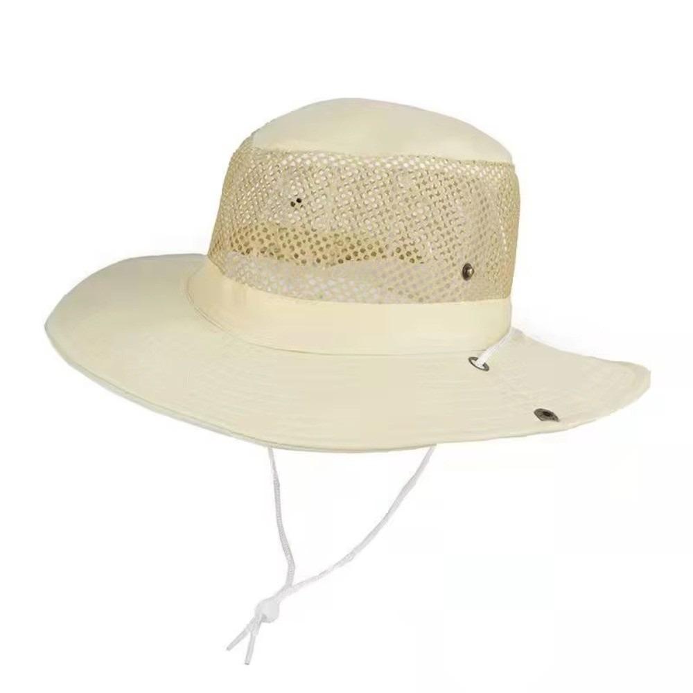 Anti-UV Mountaineering Cap Large Brimmed Outdoor Camping Hat Gardening Sun Hat  Travel бежевый