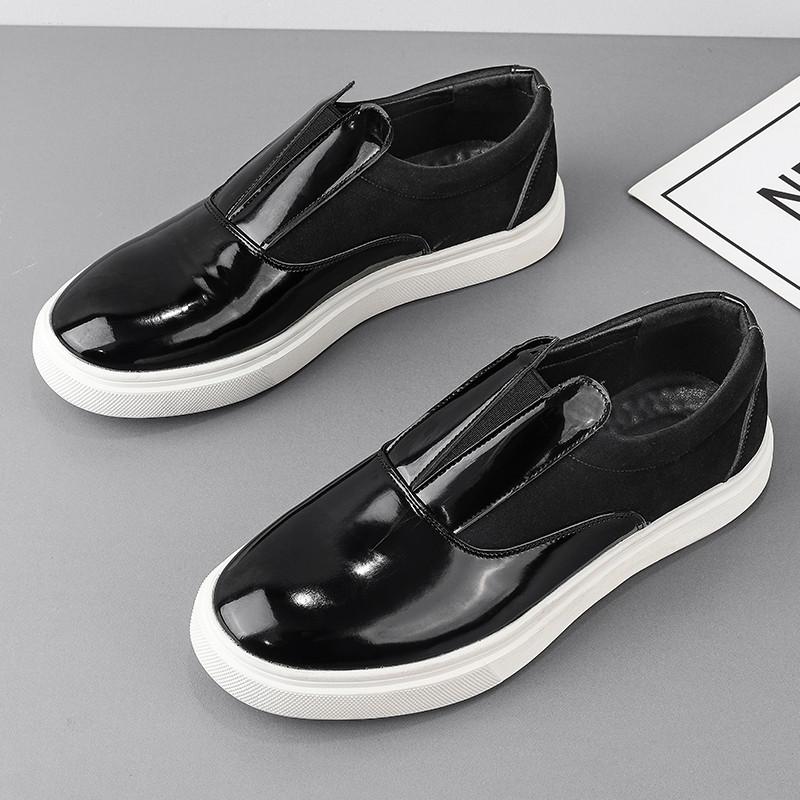 Fashion Trend Designer New Men Mixed Color Loafter Men's Black Brown Leather Shoes Male Walking Sneakers Tenis Masculino Zapatos Hombre