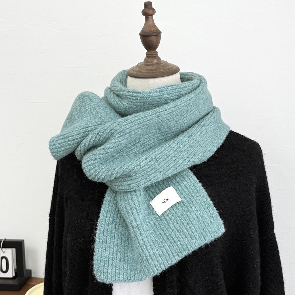 Blended Knitted Solid Color Korean Atmosphere Scarf Women's New Autumn and Winter Student Warm Scarf Men
