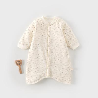 Pure Cotton Quilted Baby Sleepsuit: Anti-kick Sleeping Bag for 0-1 Year Olds, Suitable for Spring, Autumn, Winter (40g).