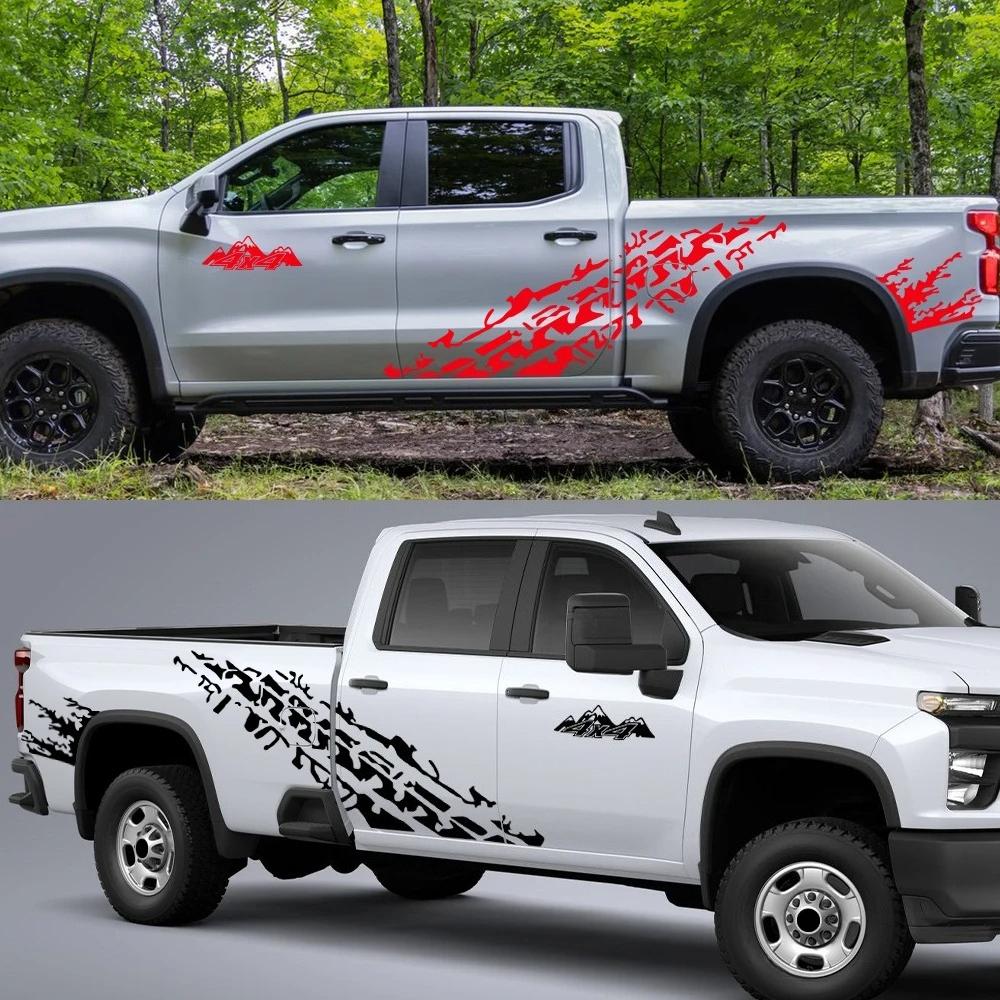 Car Side Body Door Stickers Mud Splash Graphic Vinyl Decal Self-adhesive Auto Body Decoration Sticker For Chevrolet Silverado