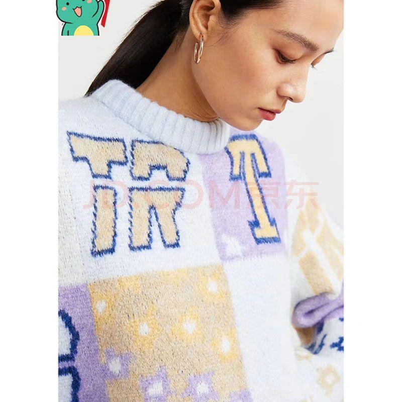 

Sunshine Home Autumn and Winter New Foreign Trade European and American H Home Oversize Loose Plus size women clothing Jacquard Thick Sweater Flower color XXS/XS: Bust size 94