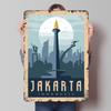 Jakarta Indonesia Travel Metal Poster Customized Wall Art Retro Vintage Tinplate Signs for Office Decoration Room Home Decor