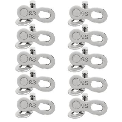 Kigauru 10 Pairs Bike Chain Connector 9 Speed Chain Steel Lightweight Missing Link Easy Installation Bicycle Chain Link Bicycle Chain Accessories