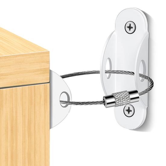 2/4 Sets Anti-Tip Furniture Fixing Strap Heavy Duty Baby Proofing Prevent Falling Furniture Strap Cabinet Bookcase Dresser Wall Securing Earthquake