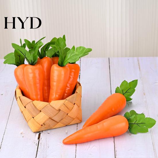 Eco-friendly Foam Vegetable Easter Artificial Carrot Faux Lifelike Simulation Spring Fake Lightweight Vegetables for Home Farm Party DIY Craft