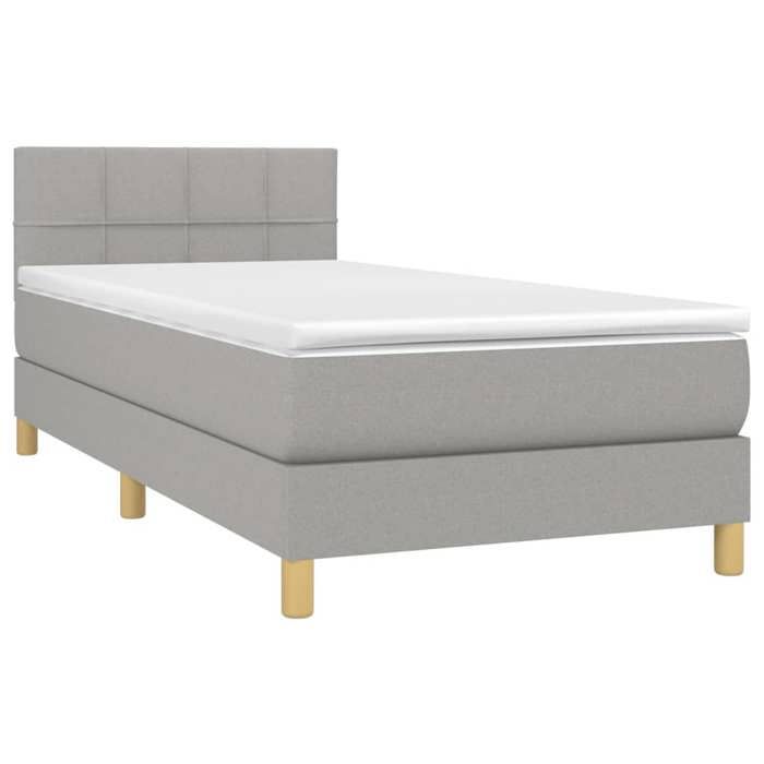 Maison Exclusive - Sommier à lattes de lit avec matelas Gris clair 90x200 cm Tissu