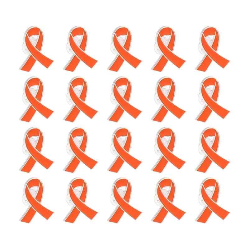 Brože s mašlí ze slitiny pro dobrovolníky Balení 20 ks Brož pro povědomí o rakovině Charitativní šperky Dárky