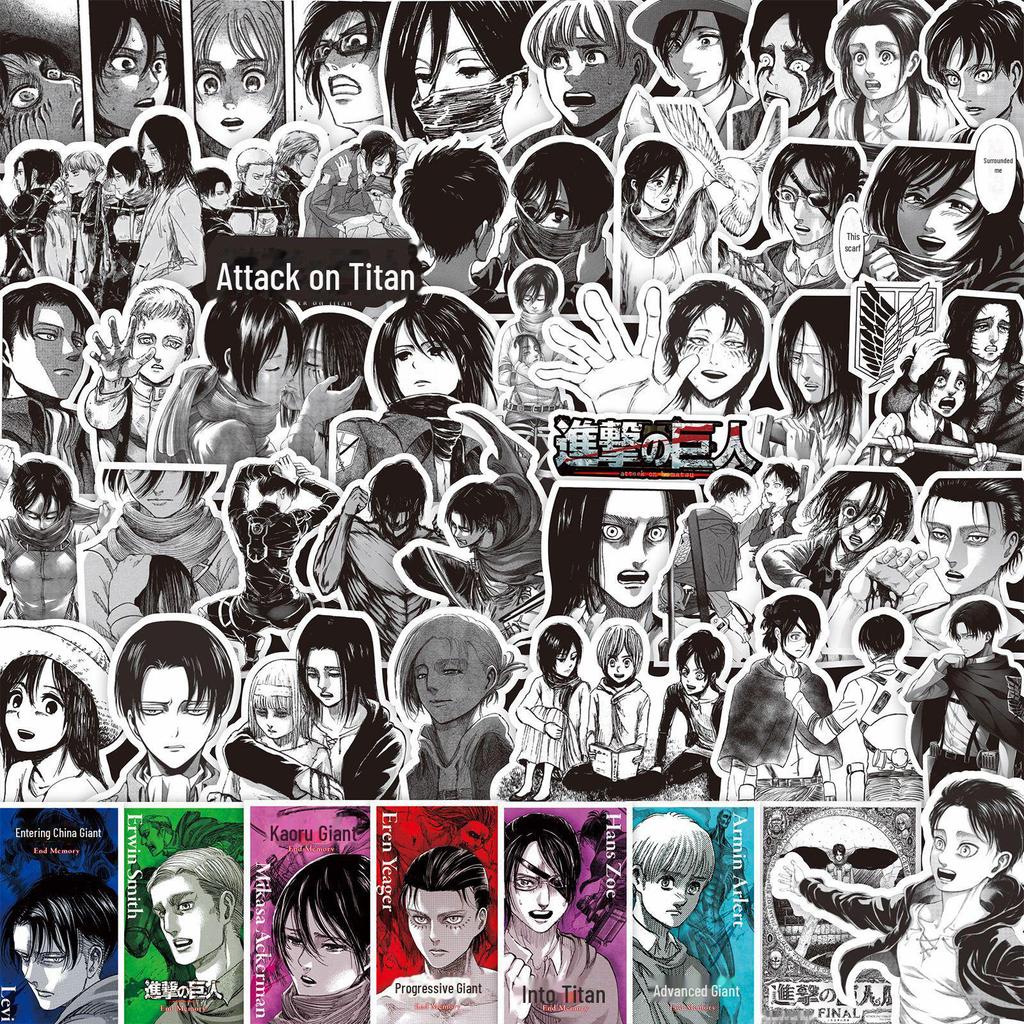 1000 schwarz-weiße Anime-Aufkleber: Demon Slayer, One Piece & mehr zur Notizbuch-Dekoration