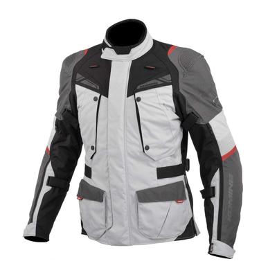 Giacca da Moto per Avventura Tutto l'Anno L Grigio Chiaro/Nero 07-609 JK-609