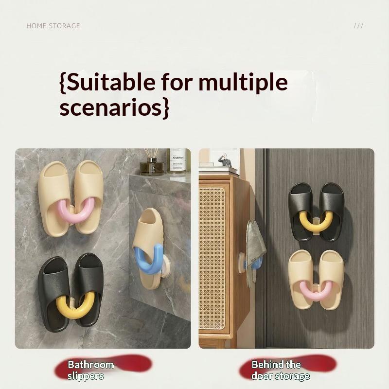 Dopamine Suction Cup Slipper Holder Multifunctional U-Shaped Moisture-Proof Rack for Bathroom Laundry Room Storage