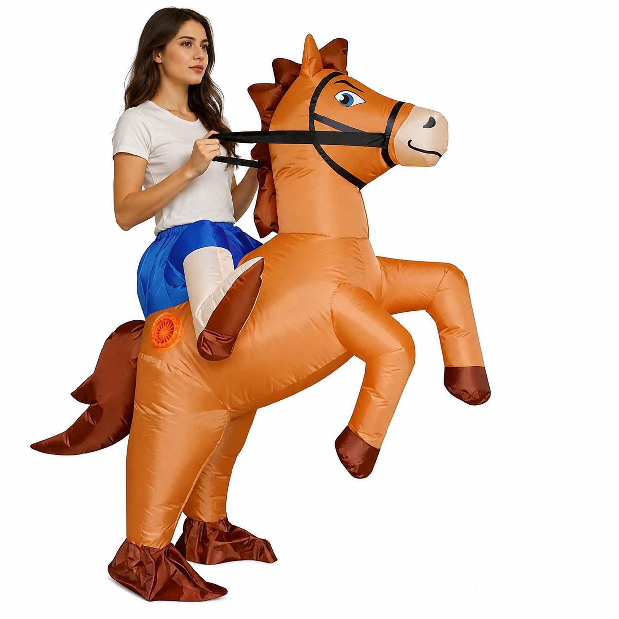 Halloween pieaugušo piepūšamais izjādes zirga kostīms