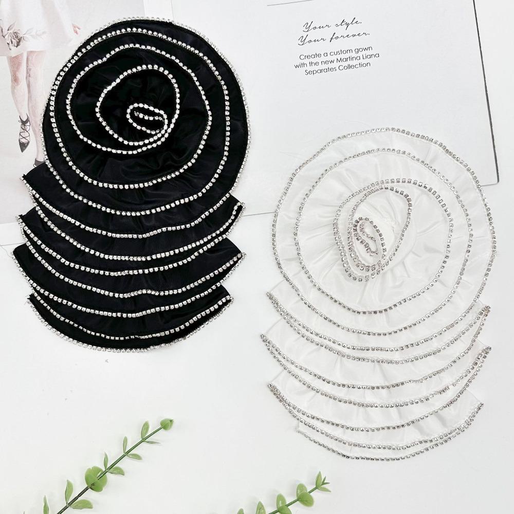 3D Flower Appliques Chest Floral Clothing Patches DIY Satin Fabric Clothing Applique  For Women