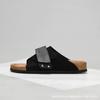 Comfortable Slip-On Sandals Men Women Soft Cork Sole Suede Upper Non-Slip Beach Slides