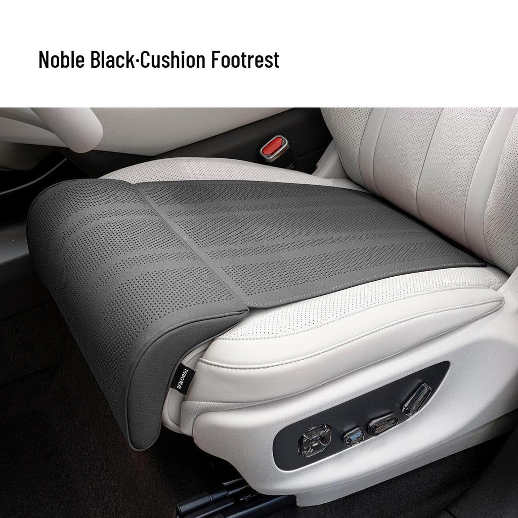 Premium Nappa Leather Car Seat Leg Rest Extension Cushion - Breathable Driver & Passenger Support