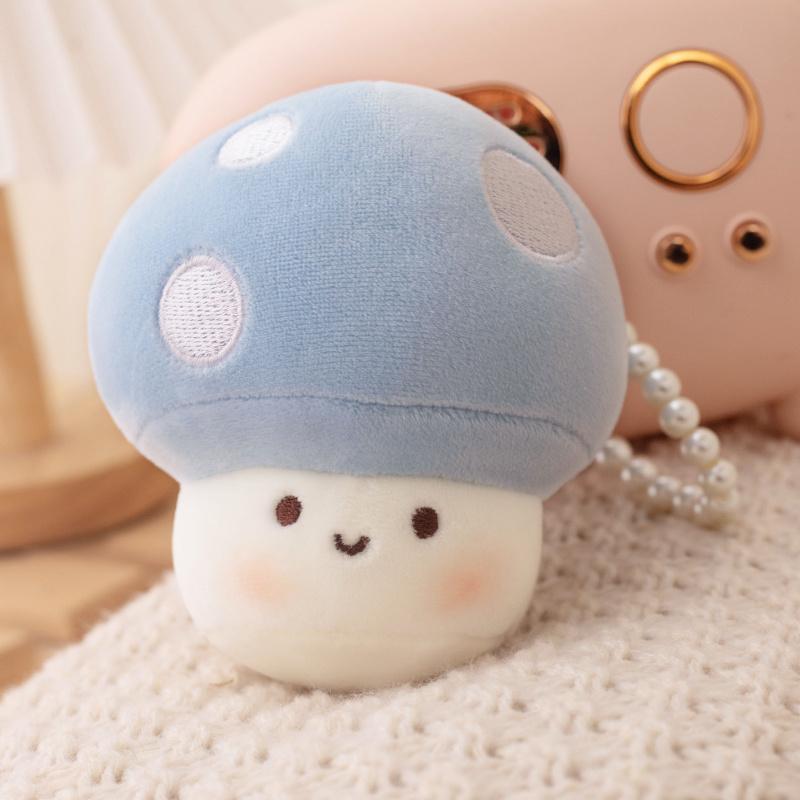 10CM Cute Small Mushroom Plush Toy Creative Stuffed Pendant Doll Red Mushroom Keychain For Kids Girls Holiday Gifts