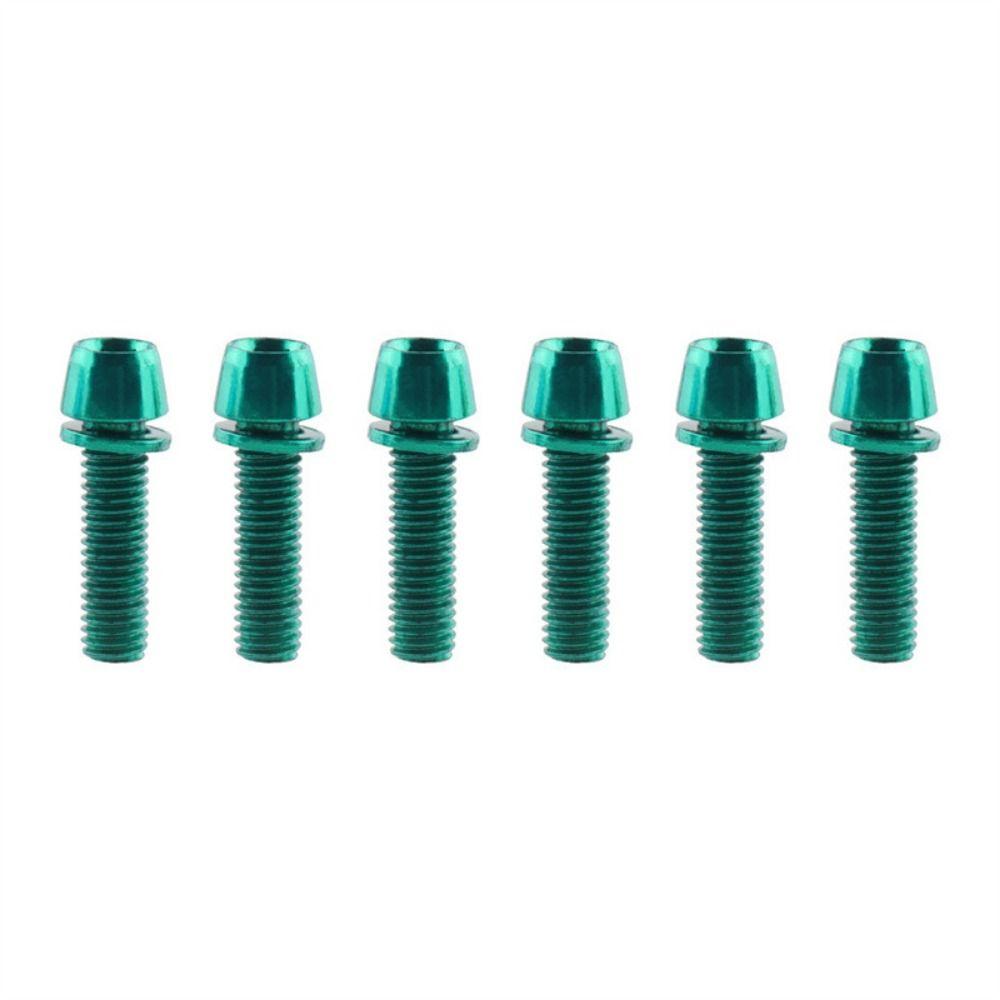 

6pcs/set M5 * 17MM Bike Handle in Bolts Stainless Steel Bicycle Disc Brake Caliper Bolt MTB green-Titanium