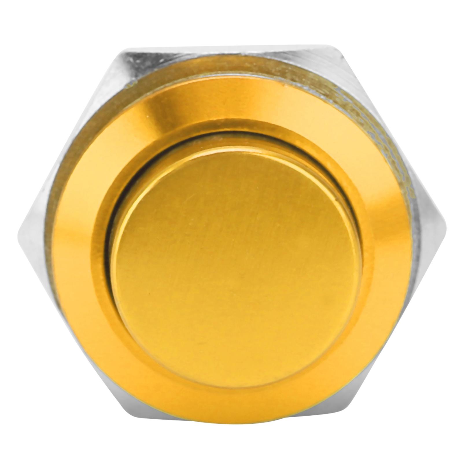 

Metal Push Button Switch Waterproof Stainless Steel Self Reset Normally Open 16mm 220V(Yellow ) жовтий