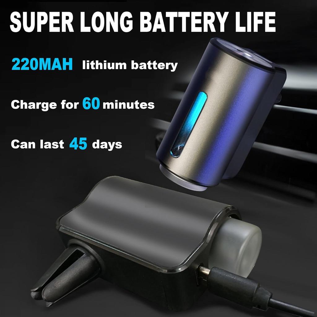 Smart Car Air Freshener, Car Air Freshener Diffuser, Rechargeable Car Aroma Diffuser, 3 Levels of Adjustable Intelligent Car Diffuser Men's Fragrance