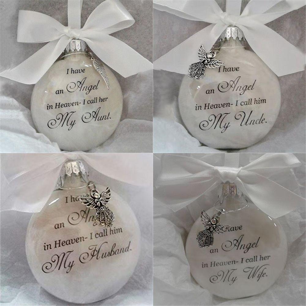An Angel In Heaven Christmas Tree Hanging Ornaments Family Pendant Memorial Ornament Feather Ball
