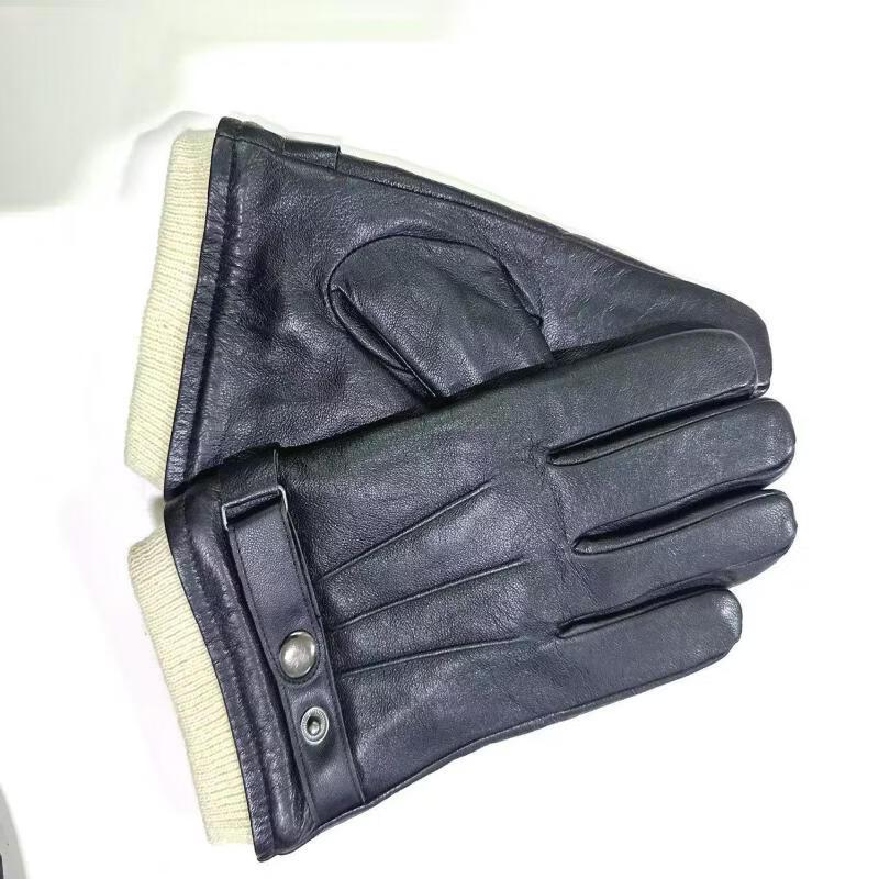 Мужские зимние водонепроницаемые кожаные перчатки