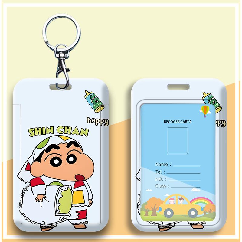 Crayon Shin-chan Cartoon Student Lanyard ID Badge Holder for Campus Use