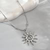 New Fashion Simple Metal Spiral Sun Shaped Hollow Out Pendant Necklace Charm Temperament Clavicle Chain Party Jewelry Gift