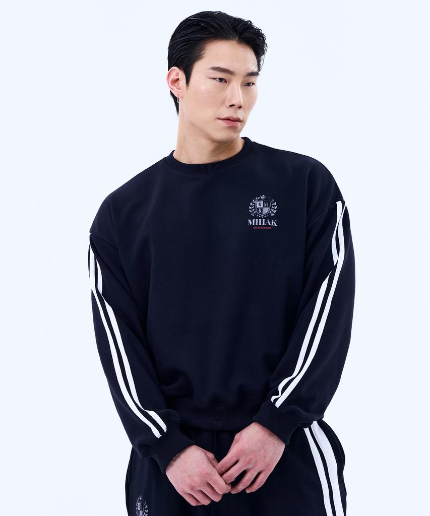 Mihag Ivy League Track Line Sweatshirt (Navy)