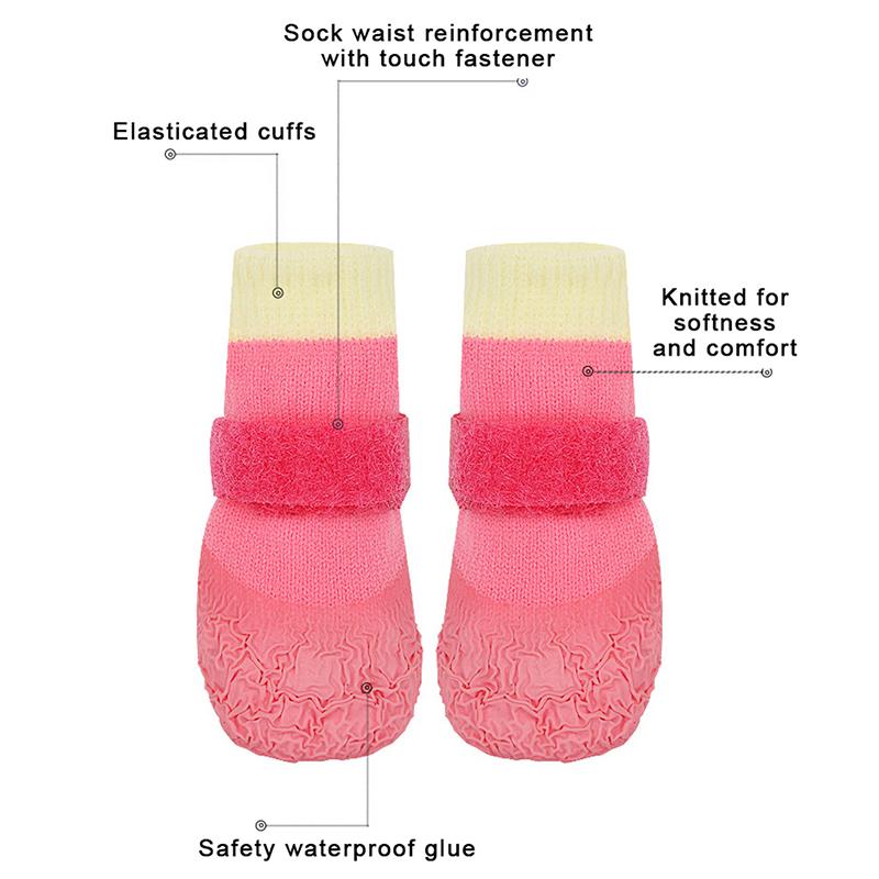 4Pcs/Set Anti-Dirty Adjustable Puppy Mesh Shoes Non-Slip Dog Shoes Wear Resistant Waterproof Dog Foot Cover Pet Supplies