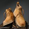 Fashion Golden Sapling Work Boots for Men Fashion Leather Platform Shoes Outdoor Casual Men's Boot Leisure Footwear Tactical Shoes Male