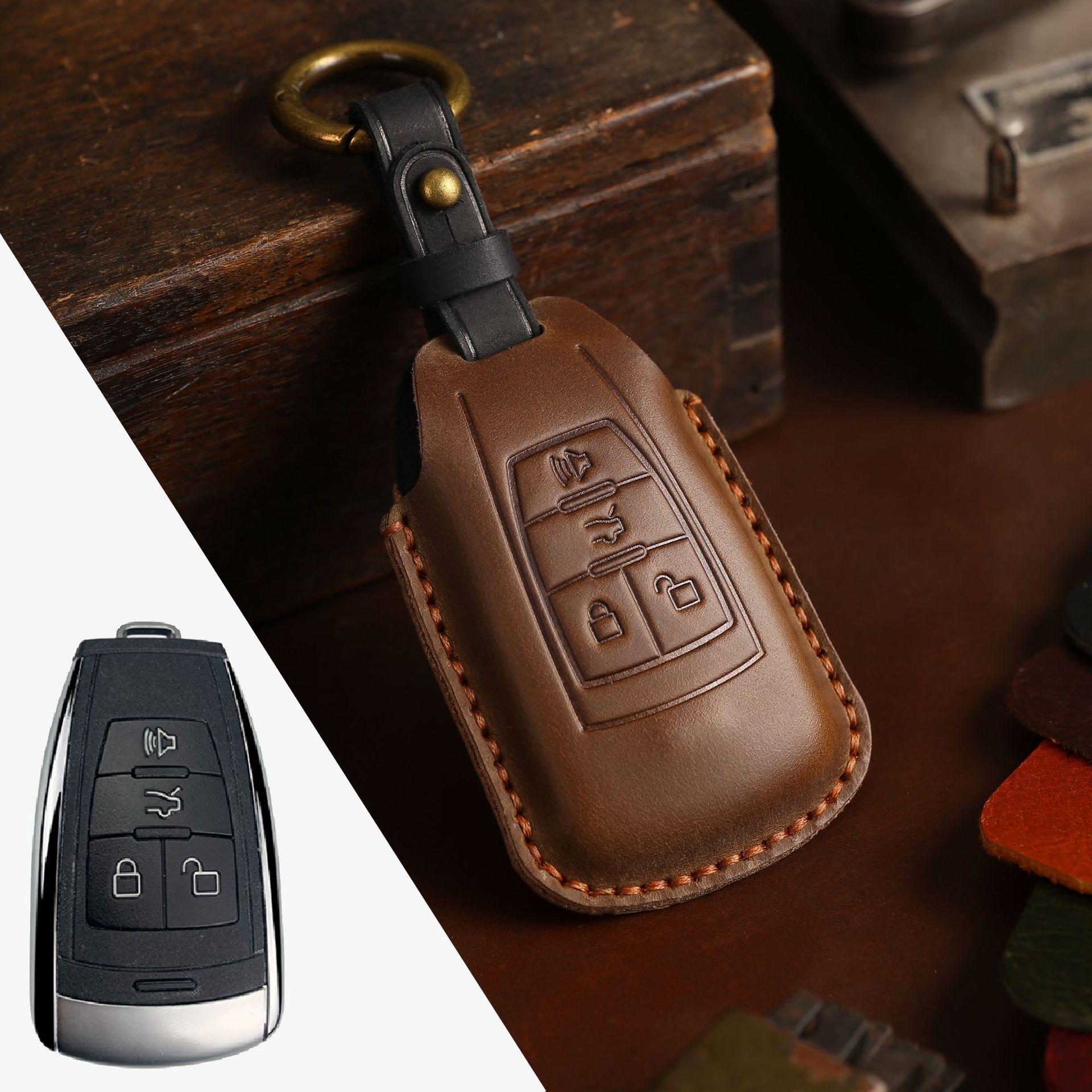 

The key bag is suitable for BAIC key bag 2020 Beijing Automobile BJ40 genuine leather key bag cover.
